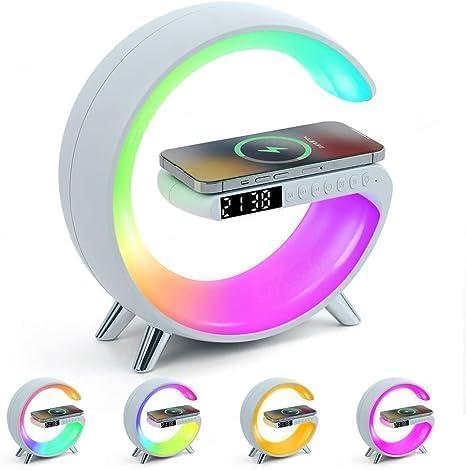 ๐๐ ๐๐๐๐๐ ๐๐๐๐๐๐๐๐ Wireless G Speaker with Wireless Charging, Desk Lamp Bedside Night Light, Smart Light, Sound Machine, and Bedroom Home Decor