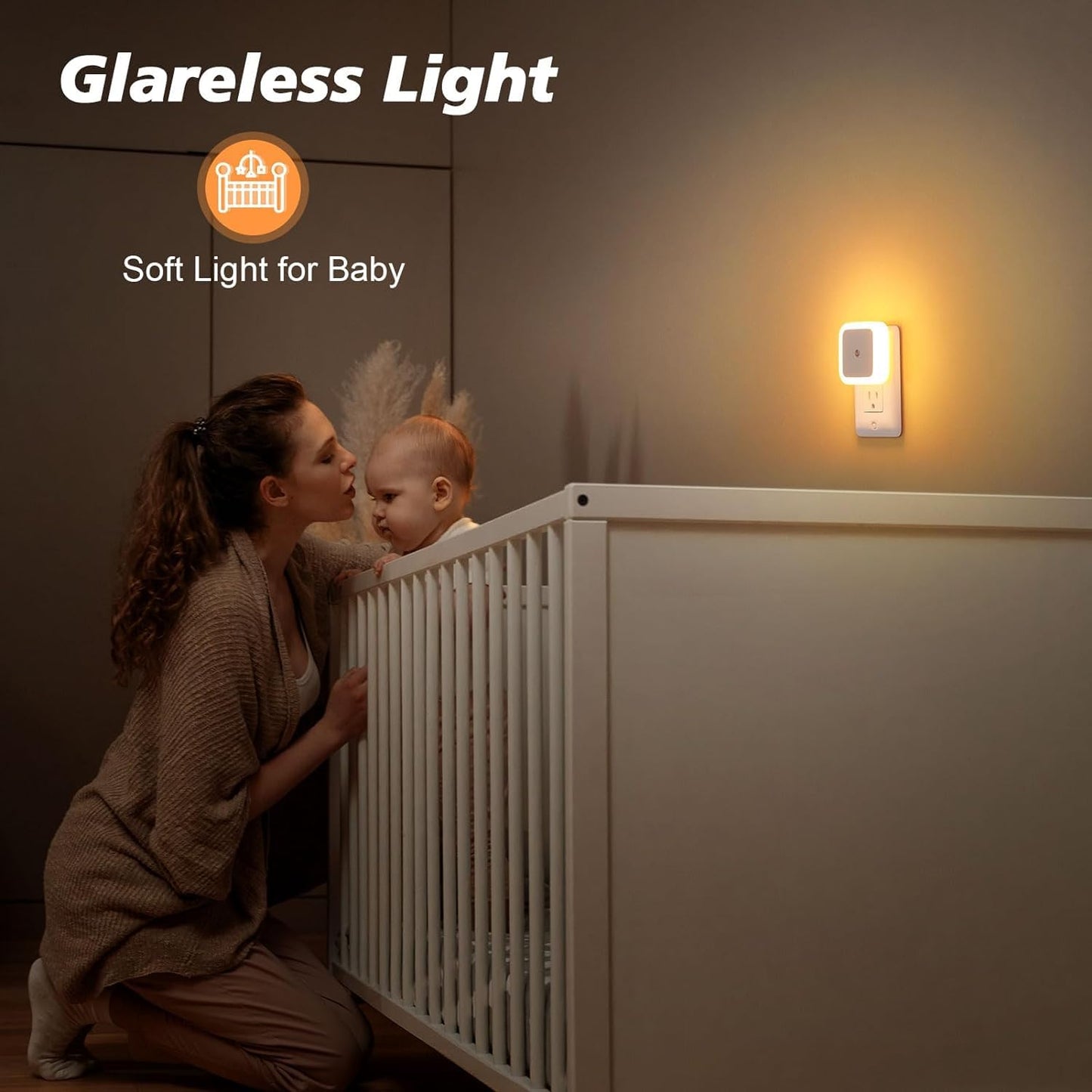 3pc Night Lamp Sensor Light for Bedroom Bed Side Home | Smart Automatic ON/Off Dim LED Lights | Energy Saving 0.5W Lamp | Long Life for Hallway, Stairs, Kitchen, Bathroom (Warm) (Pack of 3)