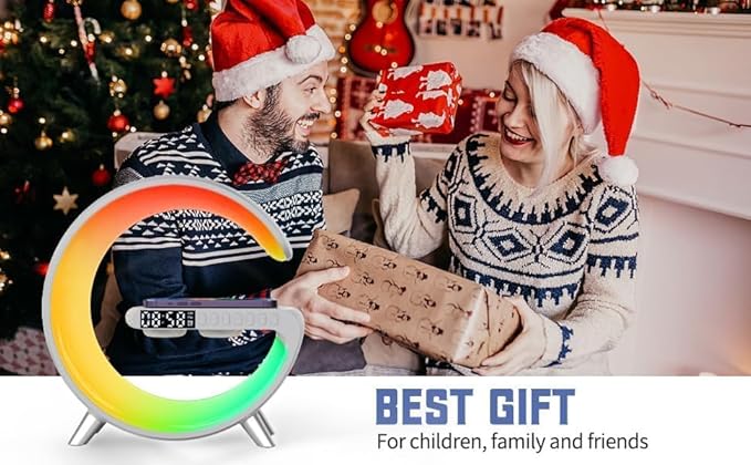 ๐๐ ๐๐๐๐๐ ๐๐๐๐๐๐๐๐ Wireless G Speaker with Wireless Charging, Desk Lamp Bedside Night Light, Smart Light, Sound Machine, and Bedroom Home Decor
