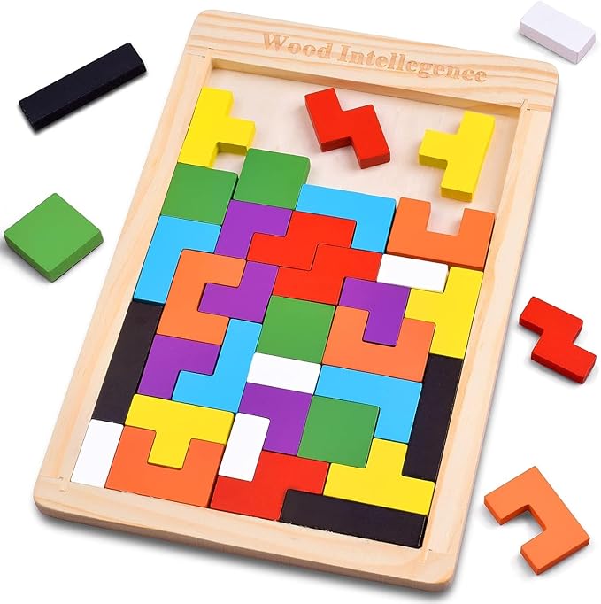 Wooden Russian Blocks Puzzles for Kids Adults, Wood Intelligence Puzzle for Kids Ages 3-8,Wooden Kids Puzzles Brain Teasers Toy Educational Gift for 7-10 Years
