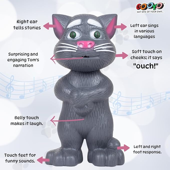 Electronic Pet Talking Toy Cat for Kids | Best Musical Toy with More Features | Best Gift for Kids | Black Color, 3xAA Battery (Not Included)