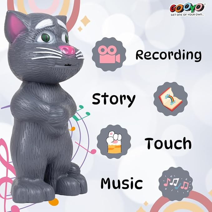 Electronic Pet Talking Toy Cat for Kids | Best Musical Toy with More Features | Best Gift for Kids | Black Color, 3xAA Battery (Not Included)