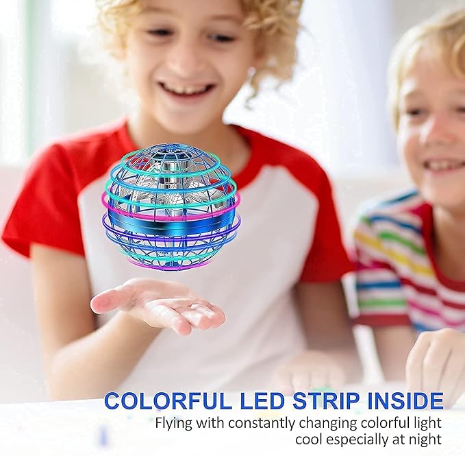Flying Spinner Fidget Ball Toy Kids USB Rechargeable Built-in Lights 360° Rotating Magic Controller(Multi Color)(1 PIS)