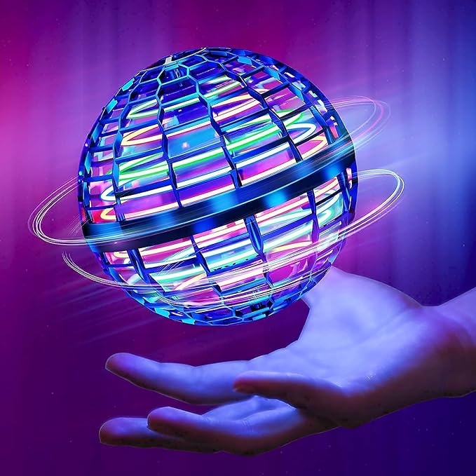 Flying Spinner Fidget Ball Toy Kids USB Rechargeable Built-in Lights 360° Rotating Magic Controller(Multi Color)(1 PIS)